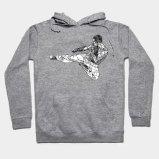 Side Kick Martial Arts Geometric Sketch Art Hoodie